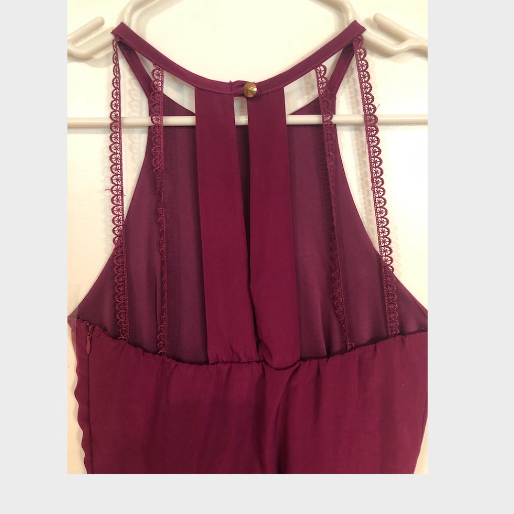 Francesca's Burgundy Skater Dress w/ Detailed Back